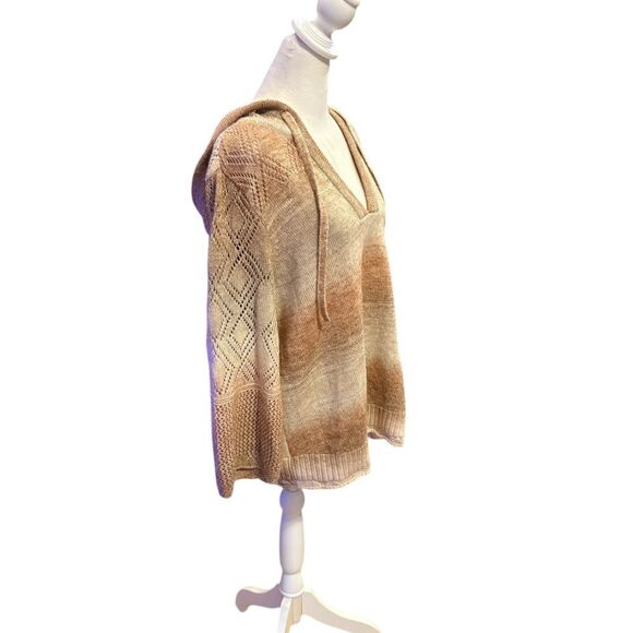 Torrid Space Dye Hoodie Pullover Sweater Womens Size Large Knit Beige Pink Cream - Picture 6 of 14